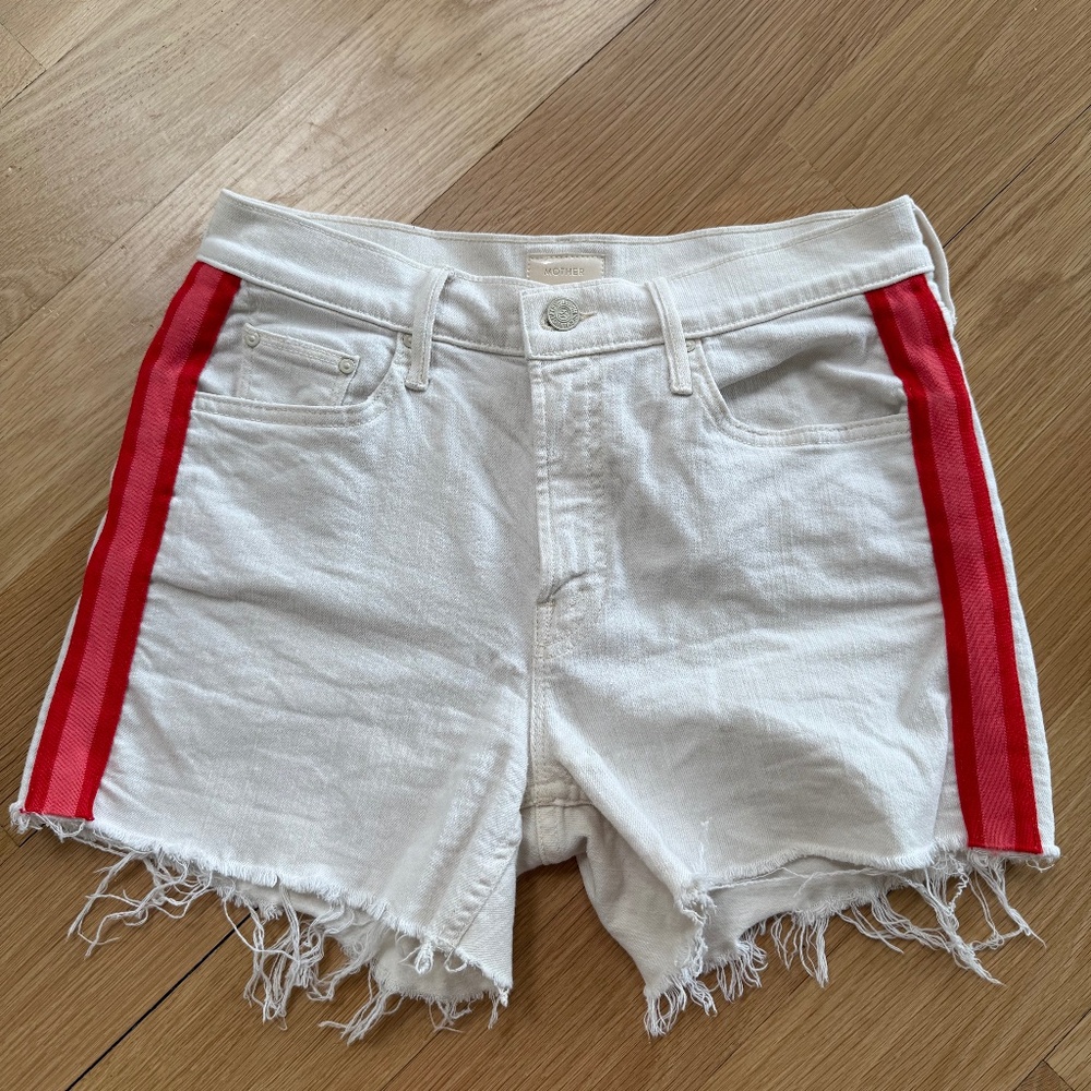 MOTHER White Denim Shorts Size 26
